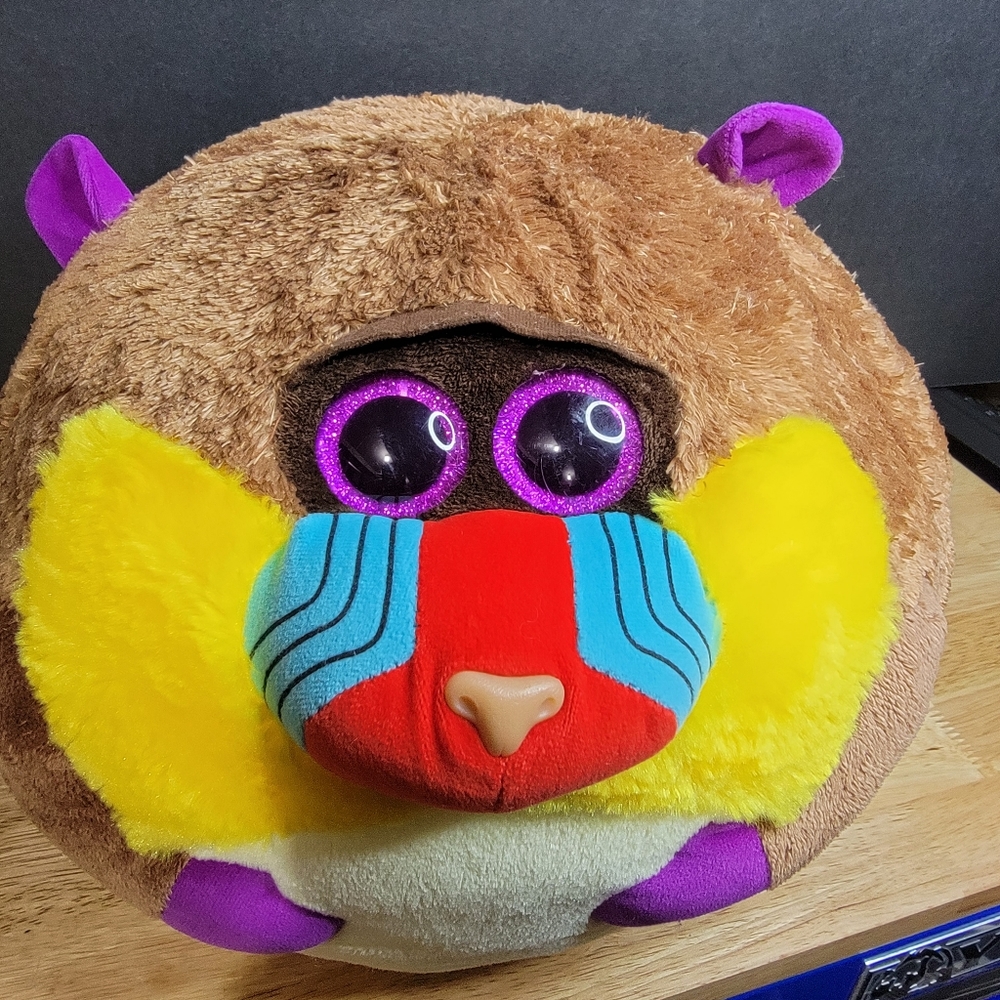 TY Beanie Ballz Charlie Baboon Monkey Plush Round